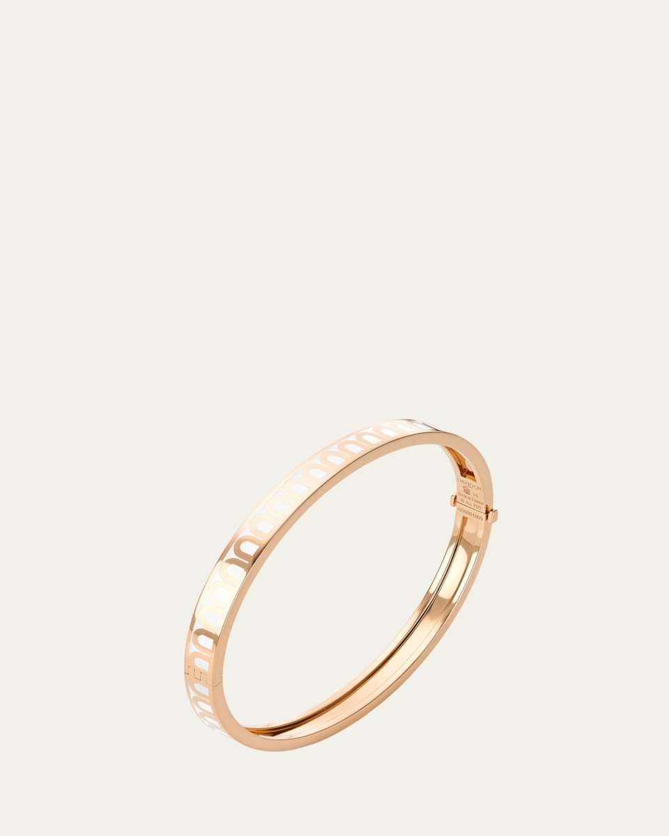 L'Arc de DAVIDOR Bangle PM in 18K Rose Gold with Neige Lacquered Cerami